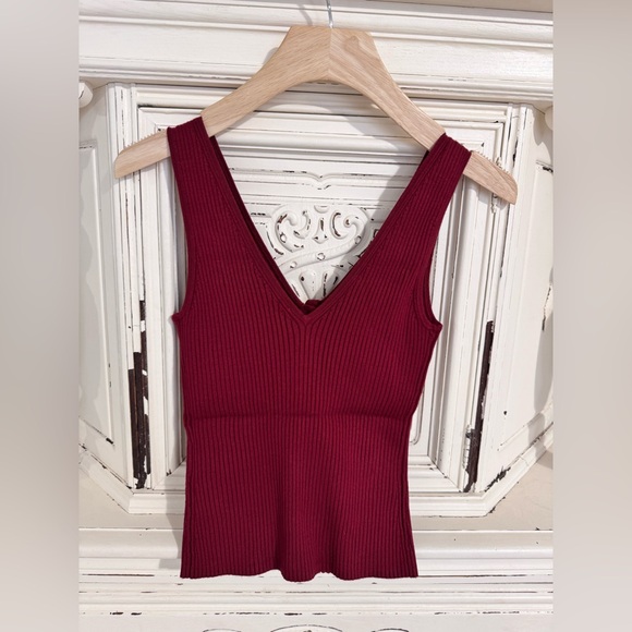 Madewell Ribbed V-Neck Tank Top Button Down • Size S• NWT - Picture 3 of 5